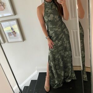 Revelry Veronica Floral Print Dress in Olive Bouquet